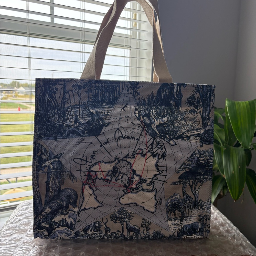Dior Blue and Cream Tote Bag